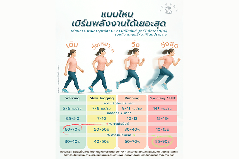 เดิน วิ่ง แบบไหน เบิร์นพลัง ต่างกัน