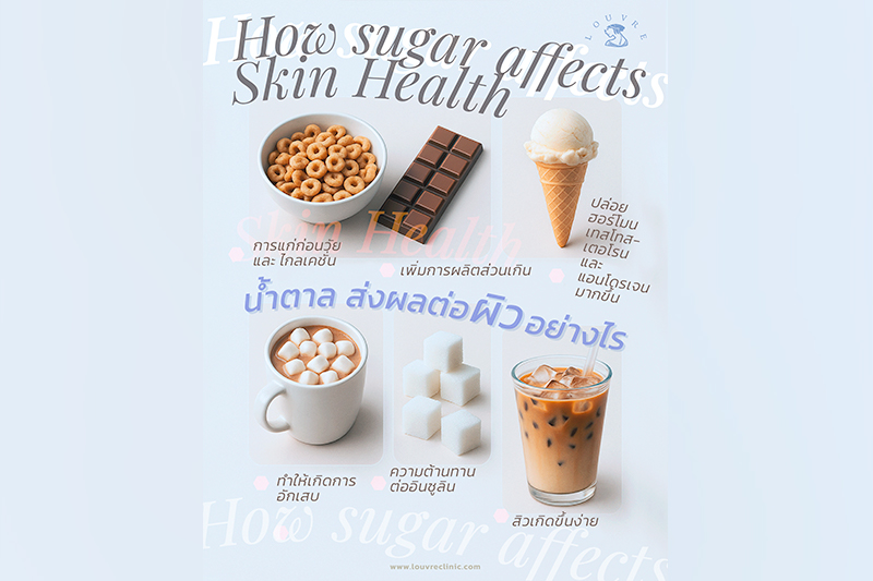 น้ำตาล ส่งผลต่อผิวอย่างไร? 